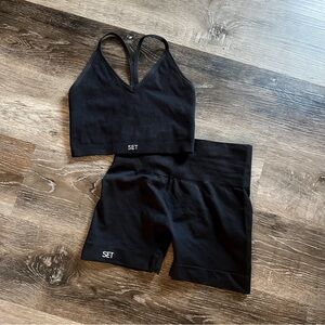 Set Active Biker Short & Bra Set - Black